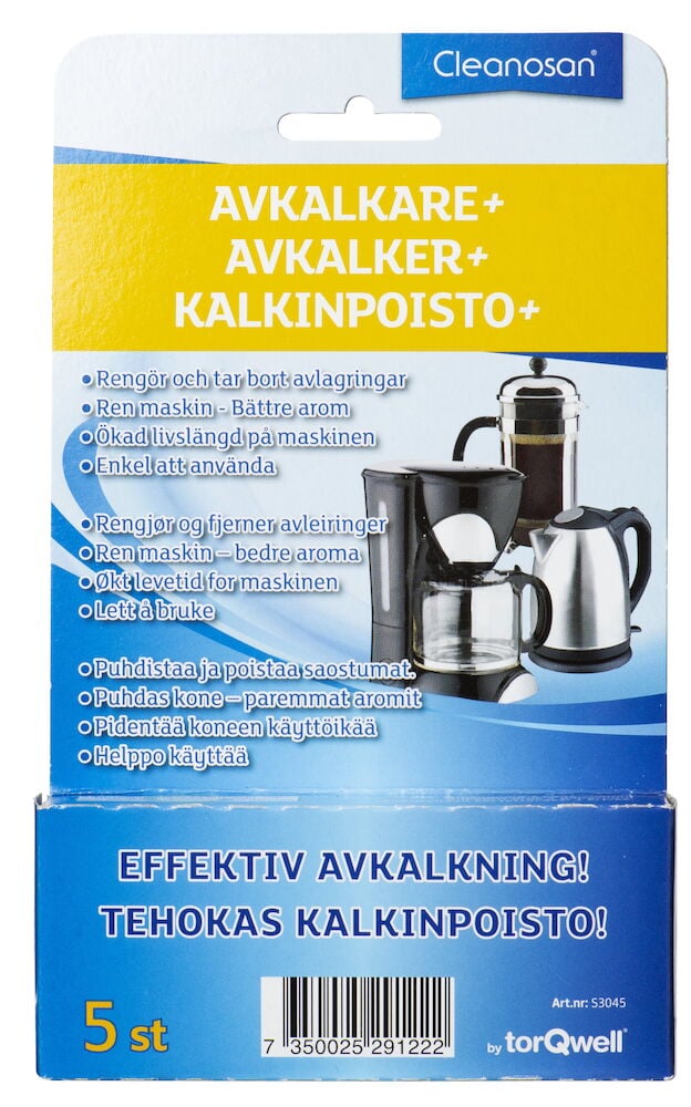 Pakkaus kotitalouskoneiden puhdistustabletteja varten.