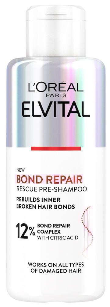 Vit plastflaska Elvital Bond Repair förschampo 200 ml.