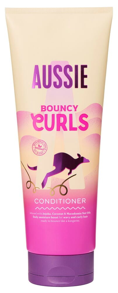 Rosa och beige balsamtub med känguruillustration.