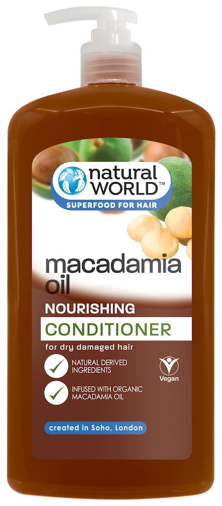 Brun plastflaska med pump och färgglad etikett.