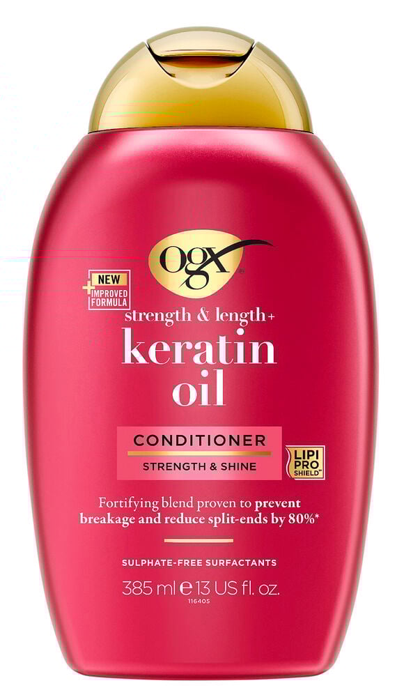 Punainen muovipullo, jossa on kullanvärinen korkki ja etiketti.