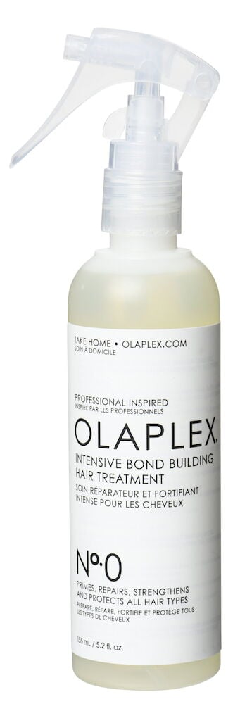 Olaplex No 0 hiustenhoito suihkepullo.