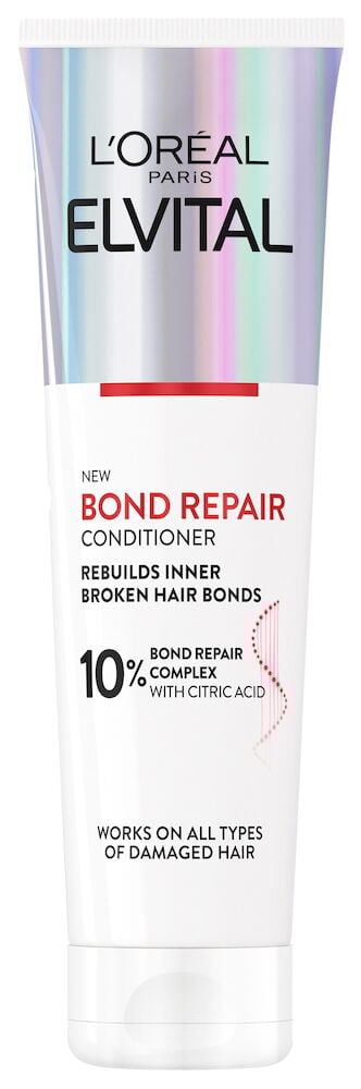 Vit plasttub med iriserande lock och text.