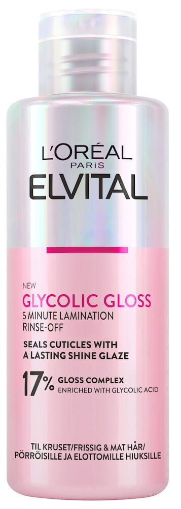 Rosa flaske Elvital hårkur for glansfullt hår.