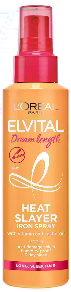 Orange sprayflaska med röd kork och vit text.