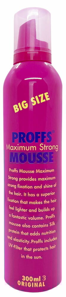 Rosa flaska med spraylock för hårmousse.