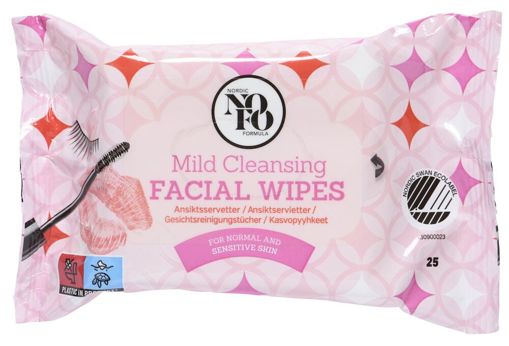 Ruusunväriset kasvoservetit normaalille ja herkälle iholle.