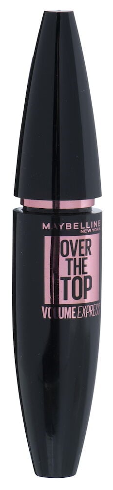 Musta ripsiväri, jossa on Maybellinen vaaleanpunainen etiketti.