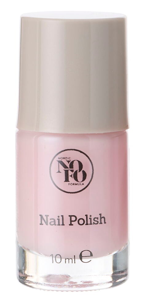 Hellrosa Nagellack NoFo 10 ml Flasche mit beigem Verschluss.