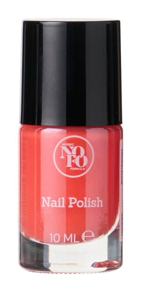 Nagellack NoFo 10 ml Trend in Koralle mit schwarzer Kappe.