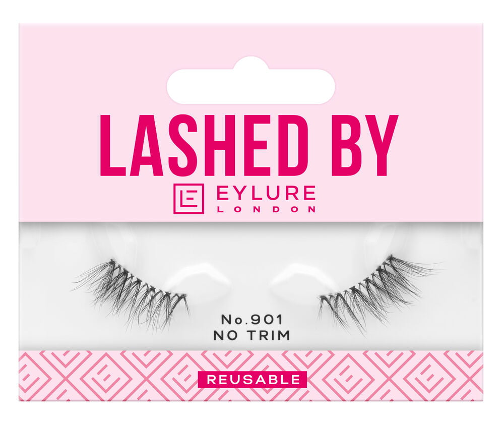 Svarta Lösögonfransar Lashed By Eylure 1-pack No. 901 i rosa och vit produktförpackning.