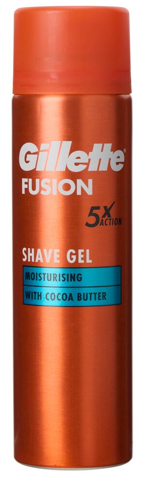 Orange rakgelburk med rött lock och tydlig etikett.