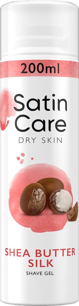 Vit rakgelburk med sheasmör och röd dekor.