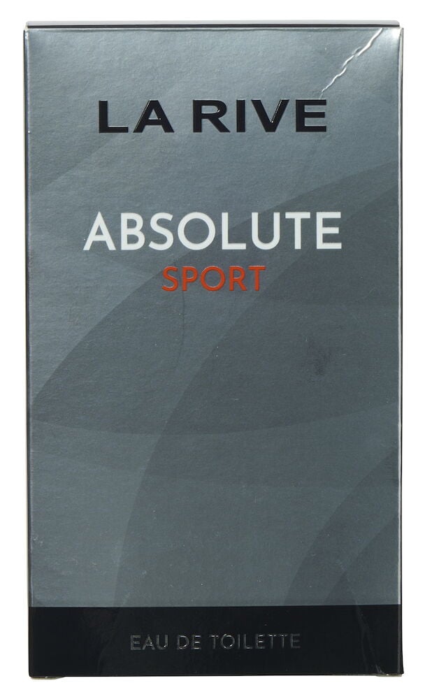 Graue Parfümverpackung mit dem Text La Rive Absolute.