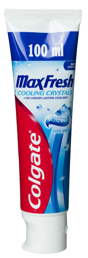 Tandkrämstub Colgate Max Fresh 100 ml blå röd.