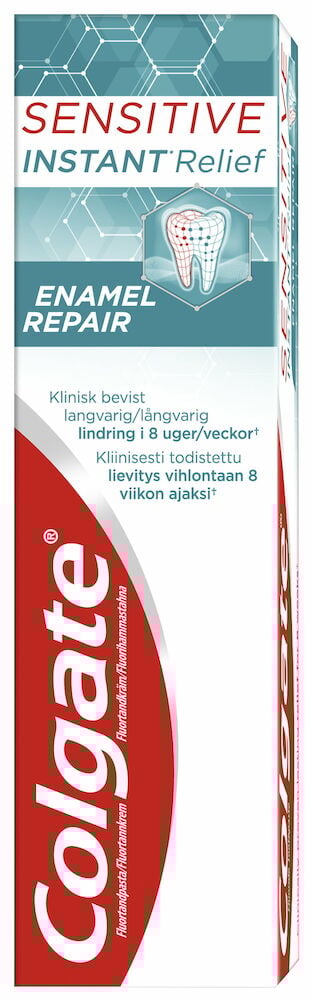 Colgate tannkrem for sensitive tenner i kartong.