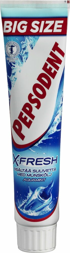 Stor tub Pepsodent tandkräm X-Fresh Aquamint