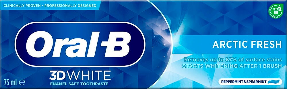 Sininen suupastapakkaus Oral-B 3D White Arctic Fresh.