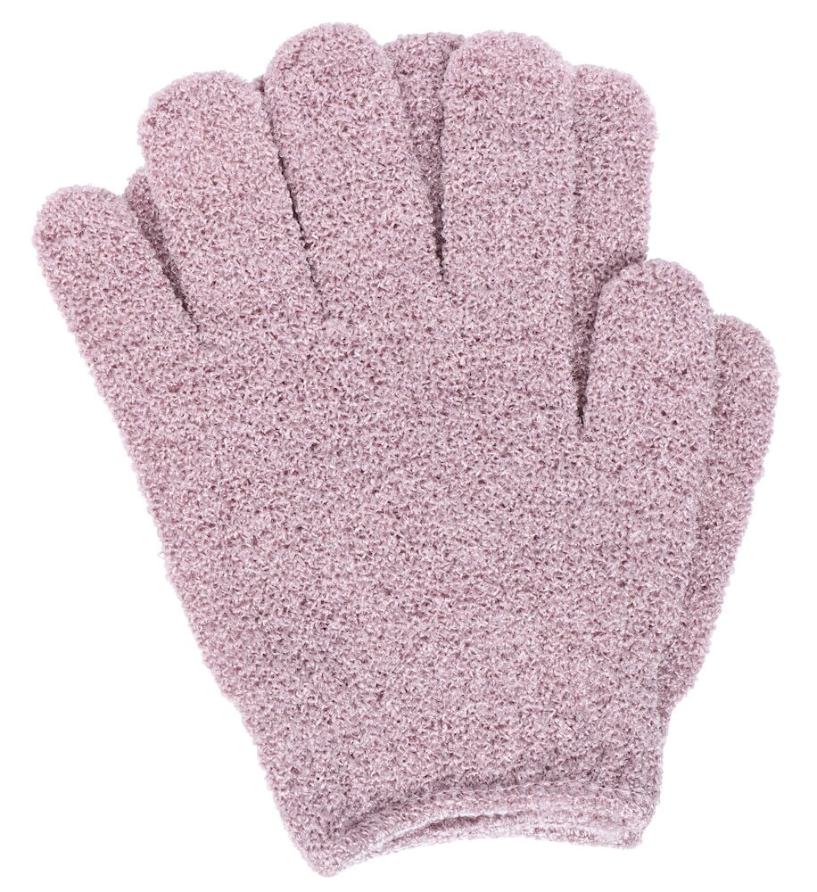 Vaaleanpunaiset kuorivat kylpymittarit, joissa on teksturoitu pinta.