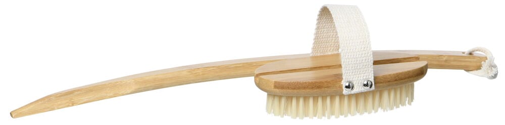 Kylpyharja irrotettavalla varrella ja luonnonharjaksilla.