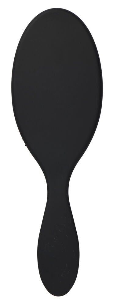 Schwarze Haarbürste mit ergonomischem Griff.