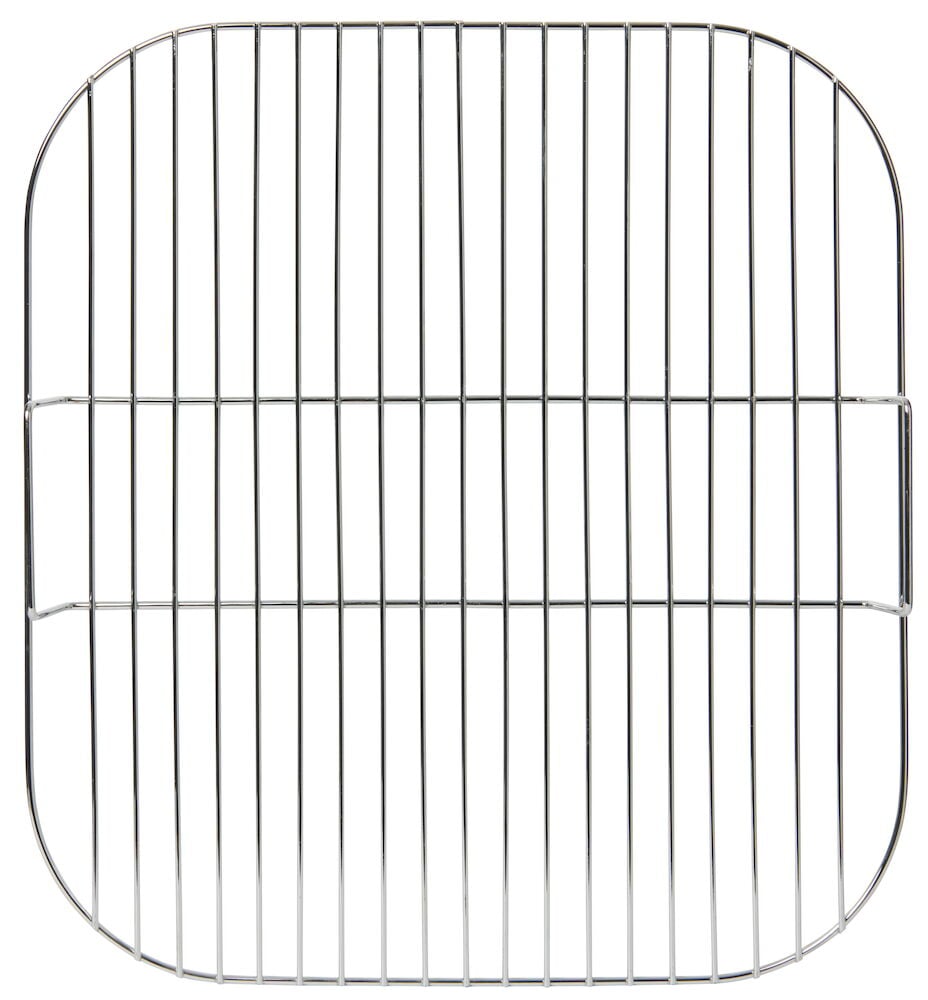 Metallinen suorakulmainen grillausritilä hiiligrillille.