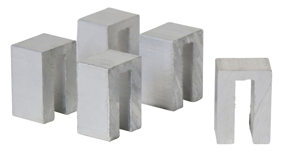 Viisi hopeanväristä U-clamp, Varaosa U-clamp 5 kpl.