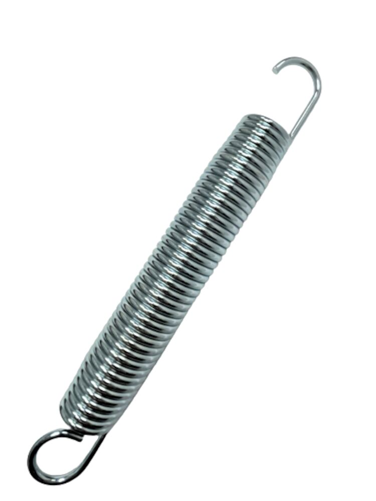 Metallfjäder med ögla och krok för studsmatta.