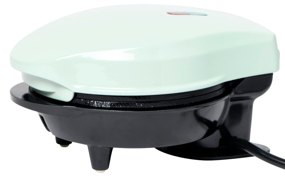 Belgiskt våffeljärn med värmeisolerat handtag.