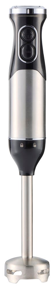 Stavmixerset 800 W 3 in 1 BHS26, silver och svart, med två kontrollknappar, framifrån.
