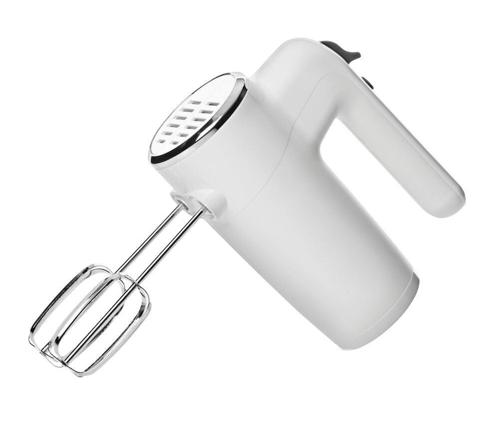 Vit elvisp i plast med vispar.