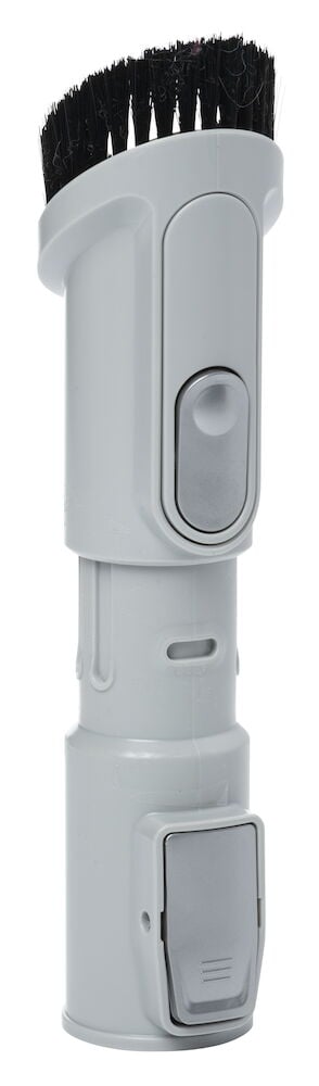 Grått munstycke med borste till dammsugare.