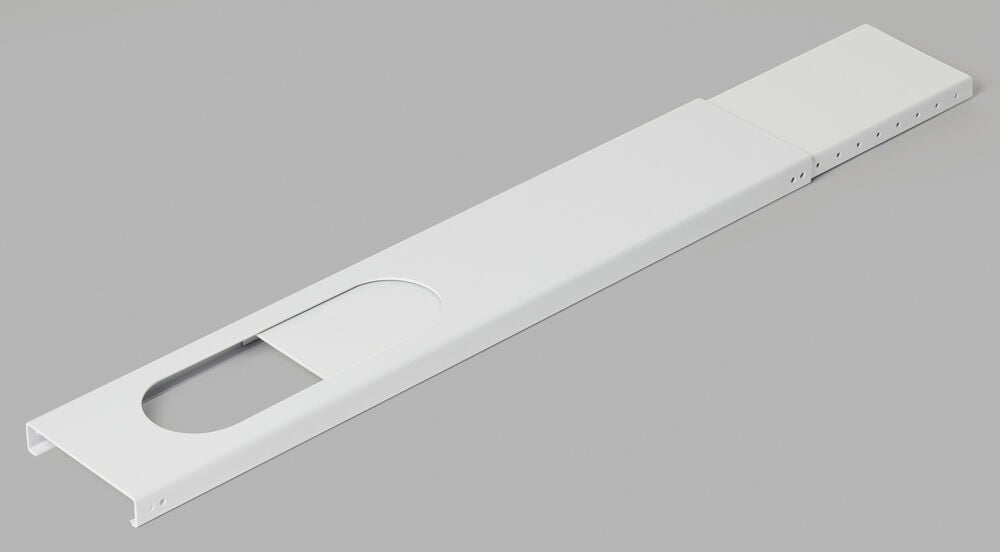 Valkoinen säädettävä ikkunalevy, jossa on ovaali aukko.