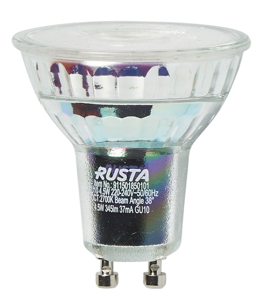 Klar LED-lampa GU10 Rusta, reflektorform.