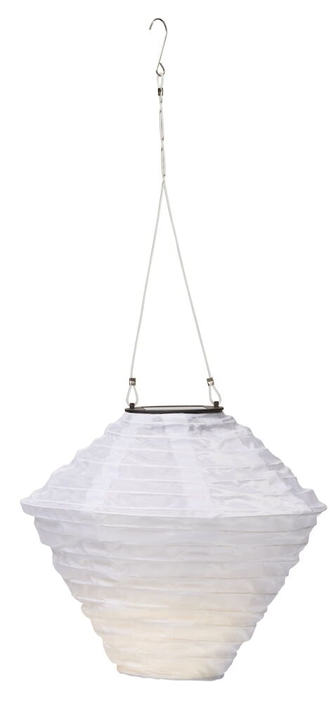 Weiße hängende Reispapierlampe mit Solarlicht