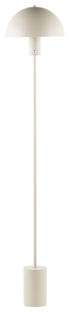 Hög beige golvlampa i lackerad metall.