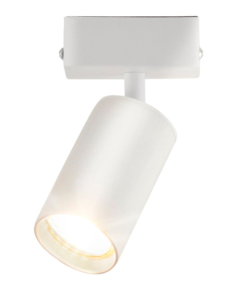 Vit spotlightlampa med enkel, modern design.
