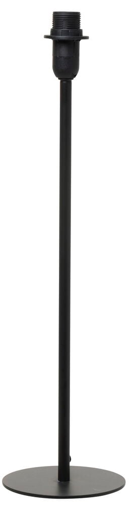 Svart metall lampfot med rund bas och E14 sockel.