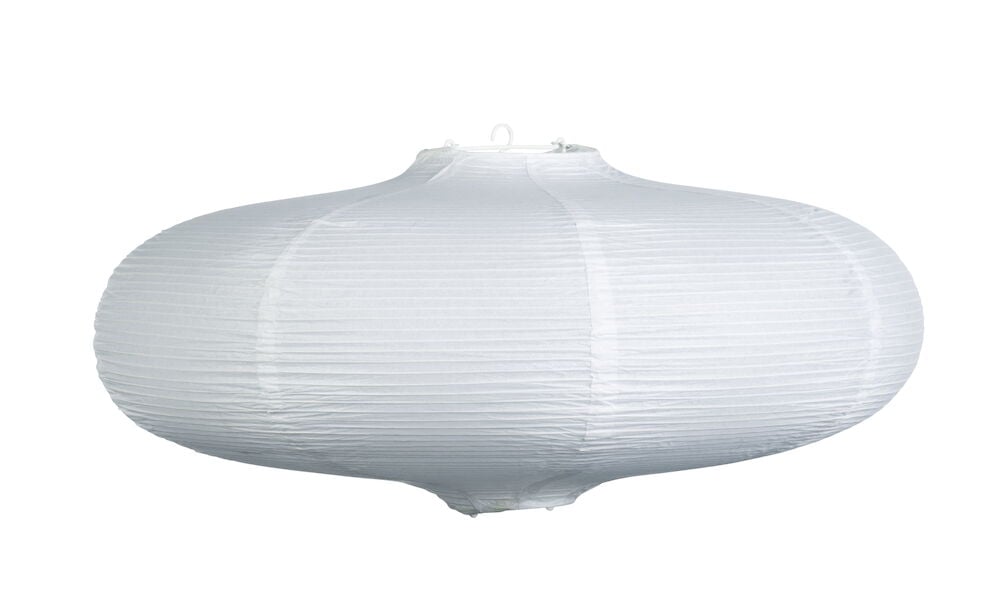 Vit rund rislampa i papper för inomhusbruk.