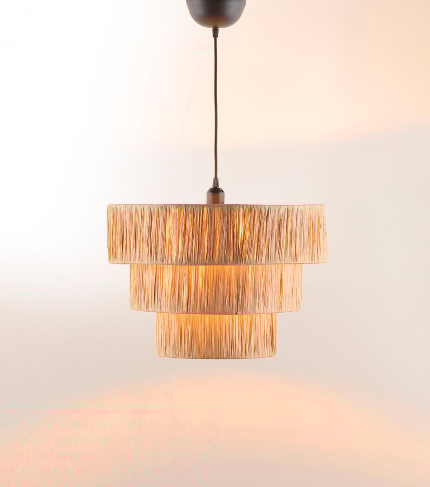 Taklampa i naturligt papper med tre nivåer.