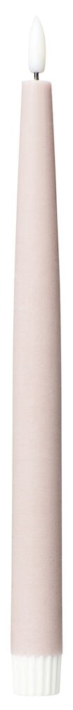 Vaaleanpunertava kapeneva LED-kynttilä vahasta.