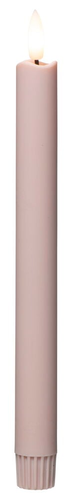 Rosa batteridrivet LED-ljus med låga, 25 centimeter.