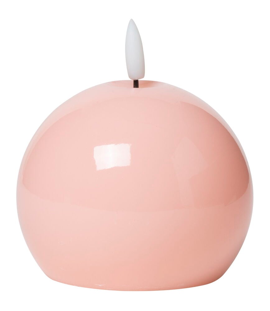 Runt LED-ljus i rosa vax med veke.