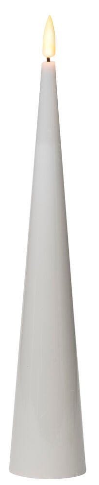 Vit konformad LED-ljus med verklighetstrogen låga.