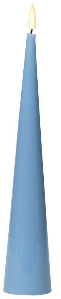 Blått konformat LED-ljus med realistisk låga.