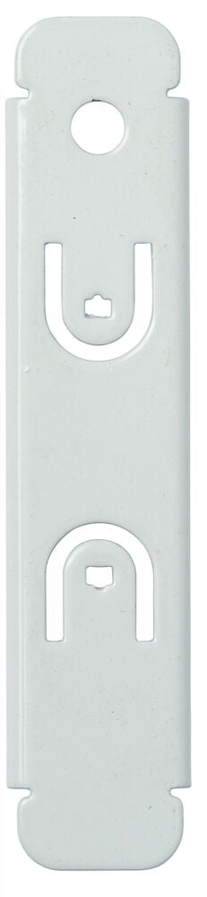 Vit kopplingsdel för U-skena till gardiner.