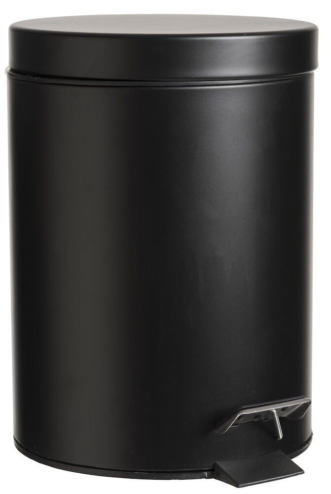 Musta poljinroskakori pehmeällä sulkeutuvalla kansiotoiminnolla.