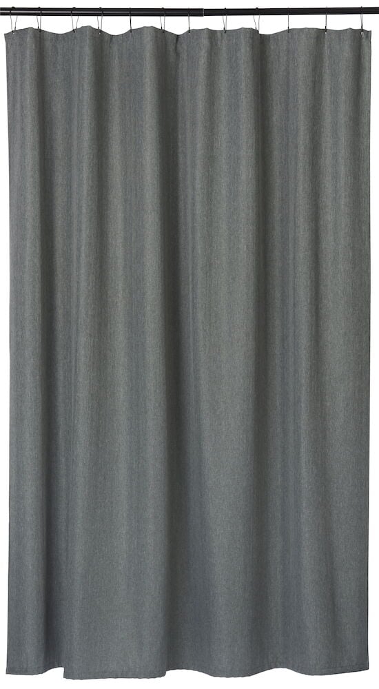 Vihreä suihkuverho pellavalookista polyesteriä.