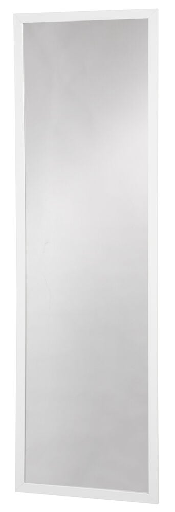 Suorakulmainen peili valkoisilla kehyksillä valkoista taustaa vasten.