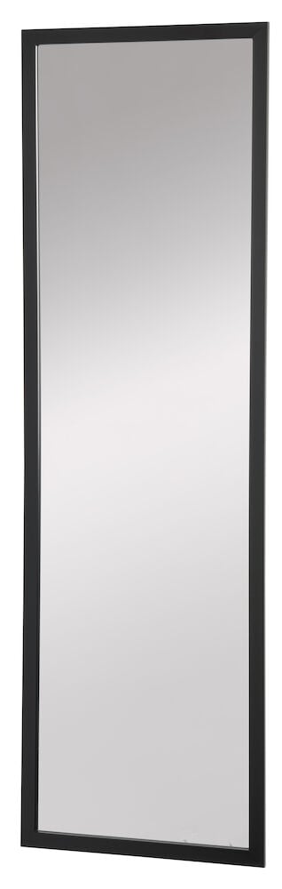 Suorakulmainen musta peili kapealla kehyksellä.